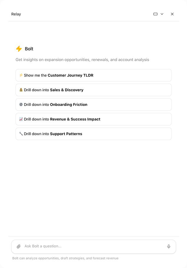 Relay opportunities view